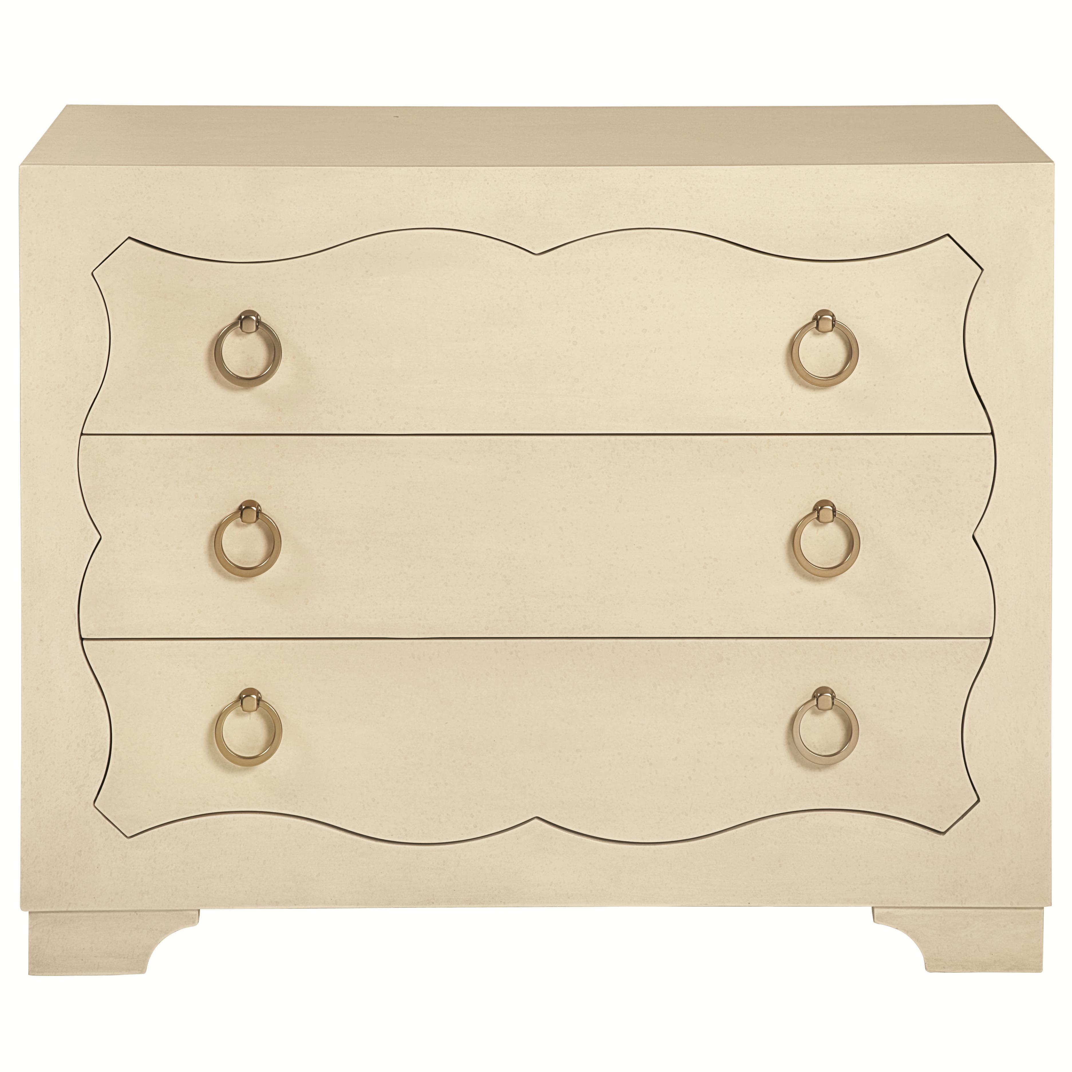 Bernhardt Salon 341229 Nightstand with 3 Decorative Shaped Drawers